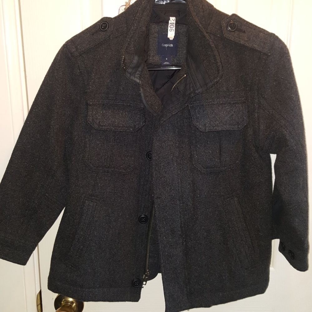Gap boys military style wool coat.